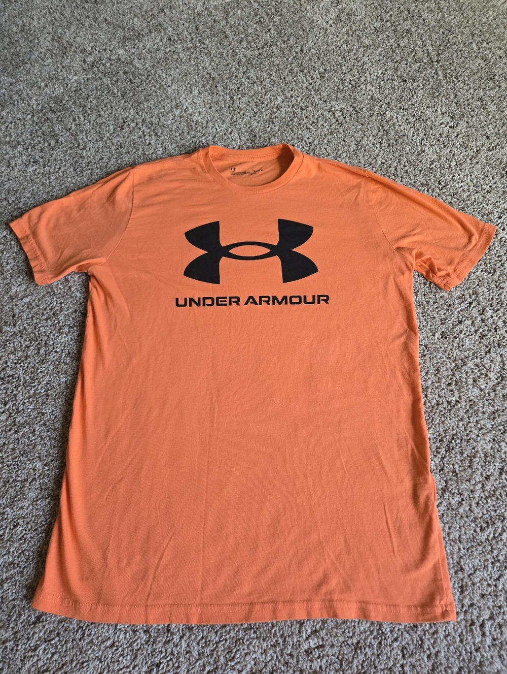 Under Armour Shirt Adult Medium Orange Athletic Training Workout Outdoors Mens
